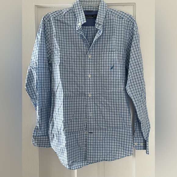 Nautica Other - Nautica Men's Blue Plaid Button Down Shirt
